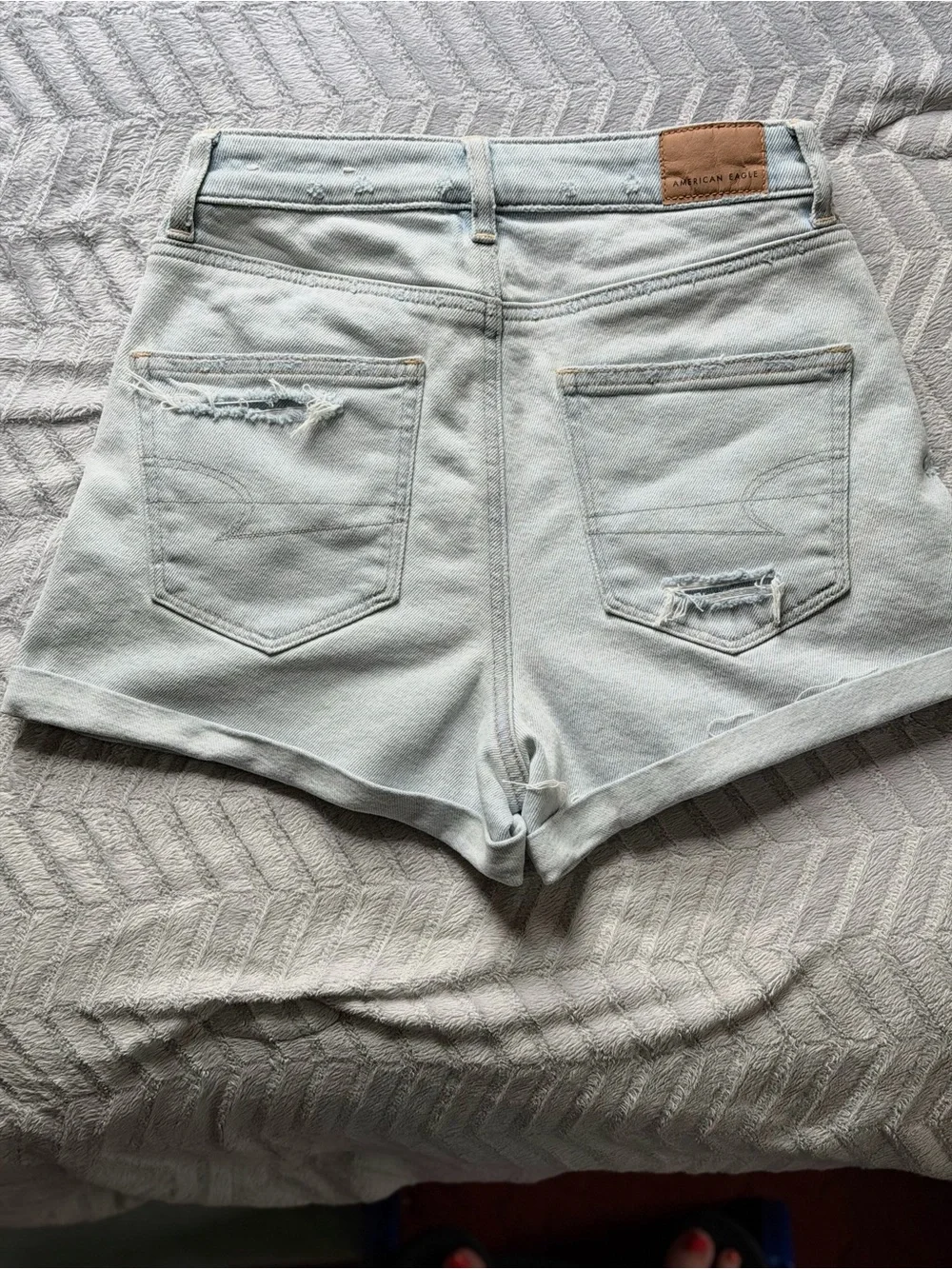 American Eagle Light Wash Distressed Denim Women's Shorts